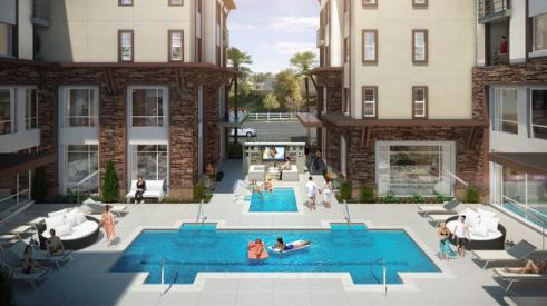 MBK Homes multifamily development, the Metro Gateway, pool rendering