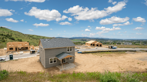 New-construction single-family homes being built in Spokane, Washington
