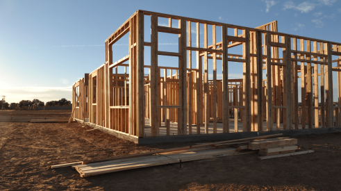 Framing for walls of a new home