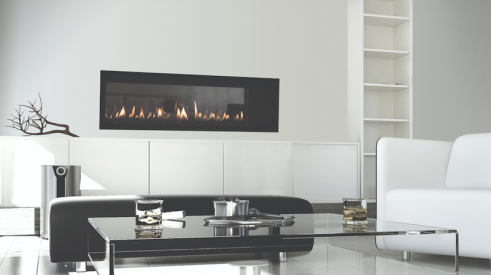 The Mezzo series of modern gas fireplaces from Heat & Glo can be controlled from virtually anywhere using a Wi-Fi-enabled app 