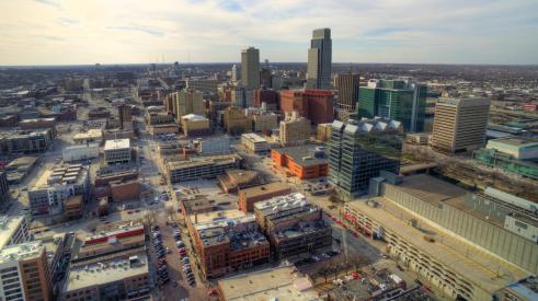 Aerial view of Omaha, Nebraska 