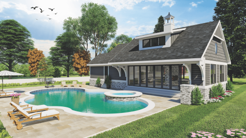 Pool house ADU designed by TK Design & Associates