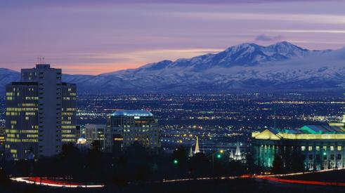 View of Salt Lake City and the Rocky Mountains