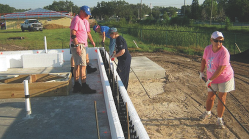 High-R wall being installed on the jobsite