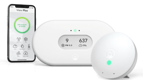 Radon detection devices from AprilAire and Airthings