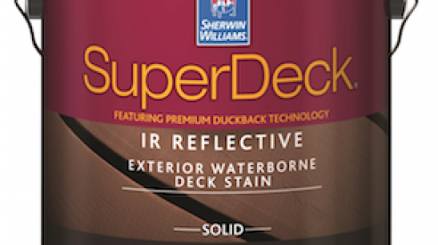 The SuperDeck Finishing System by Sherwin-Williams with Duckback technology includes products for staining, sealing, stripping, cleaning, and restoring decks. 