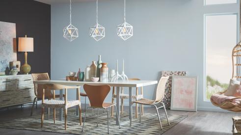 Light blue dining room