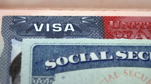 U.S. visa and social security card