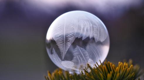 Sphere with ice pattern on it
