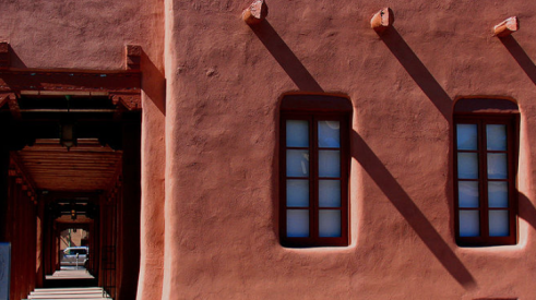 Stucco house deep window recess. Flickr user karol m
