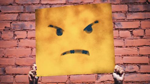 Angry face sign