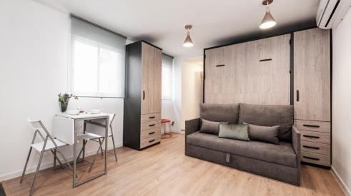 Pull-out furniture in small apartment