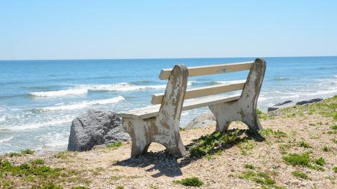 bench on a beach
