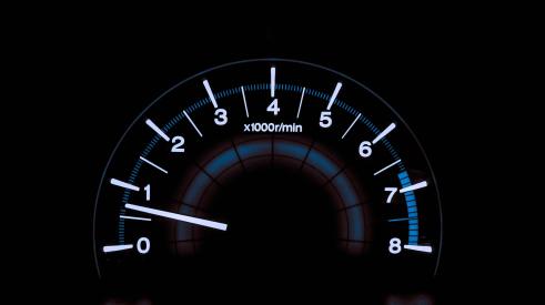 Speed gauge in car