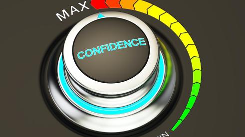 Confidence dials that looks like a stove knob