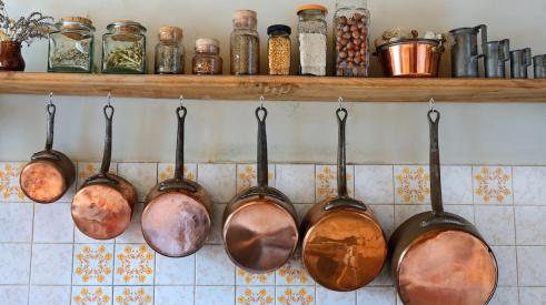 copper kitchen accents