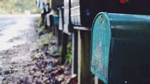 Row of mailboxes