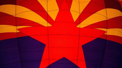 Arizona star on hot air balloon