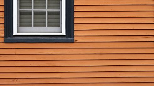 House exterior with orange siding