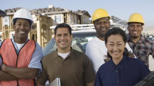 Worker diversity on residential construction site