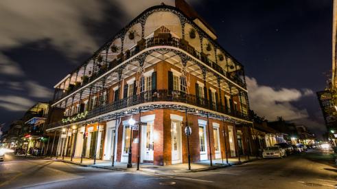 Downtown french quarters at night
