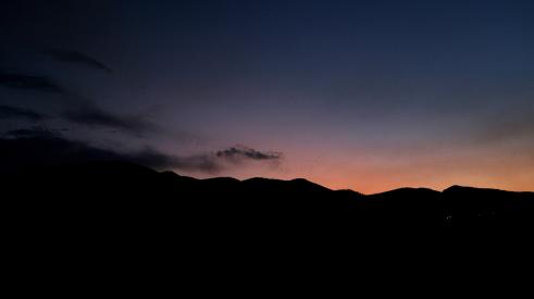 denver mountains at dusk