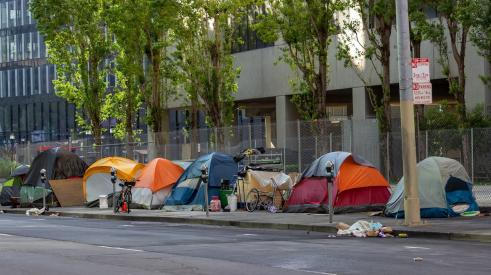 Homeless on street in San Francisco