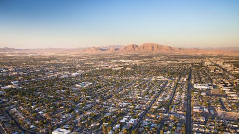 housing aerial away from downtown Las Vegas Nevada