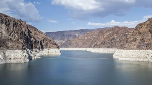 low water level at the Hoover Dam