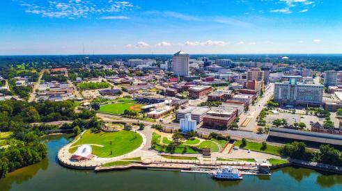 Aerial view of downtown Montgomery, Alabama