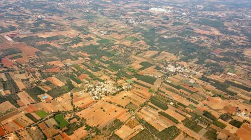 Aerial view of land