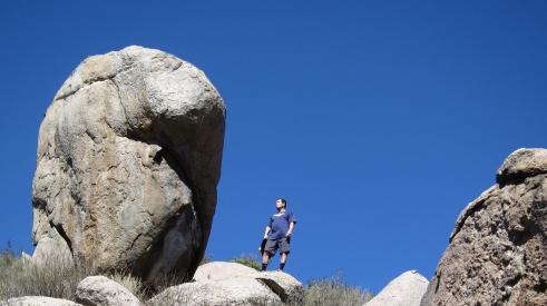 Man with rock