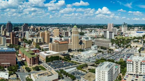 San Antonio downtown aerial view