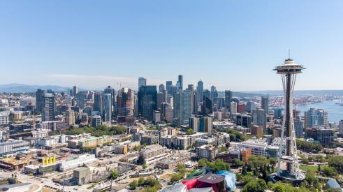 Aerial view of Seattle, WA