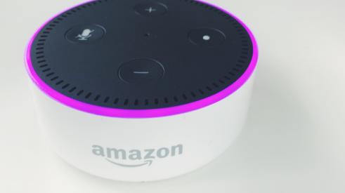 Amazon Alexa in a home on a table