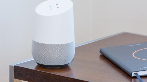 Google smart assistant on table