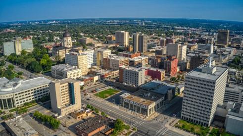 Aerial view of Topeka, Kansas