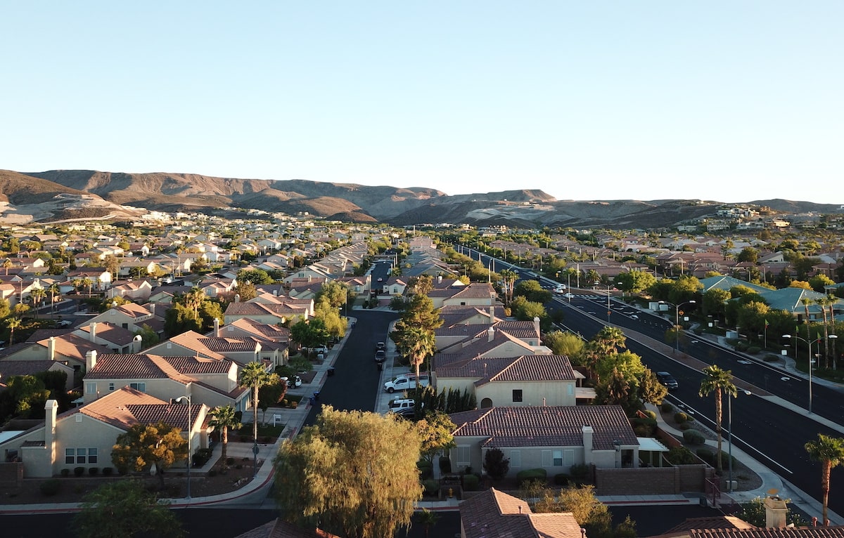 Las Vegas housing market aerial view