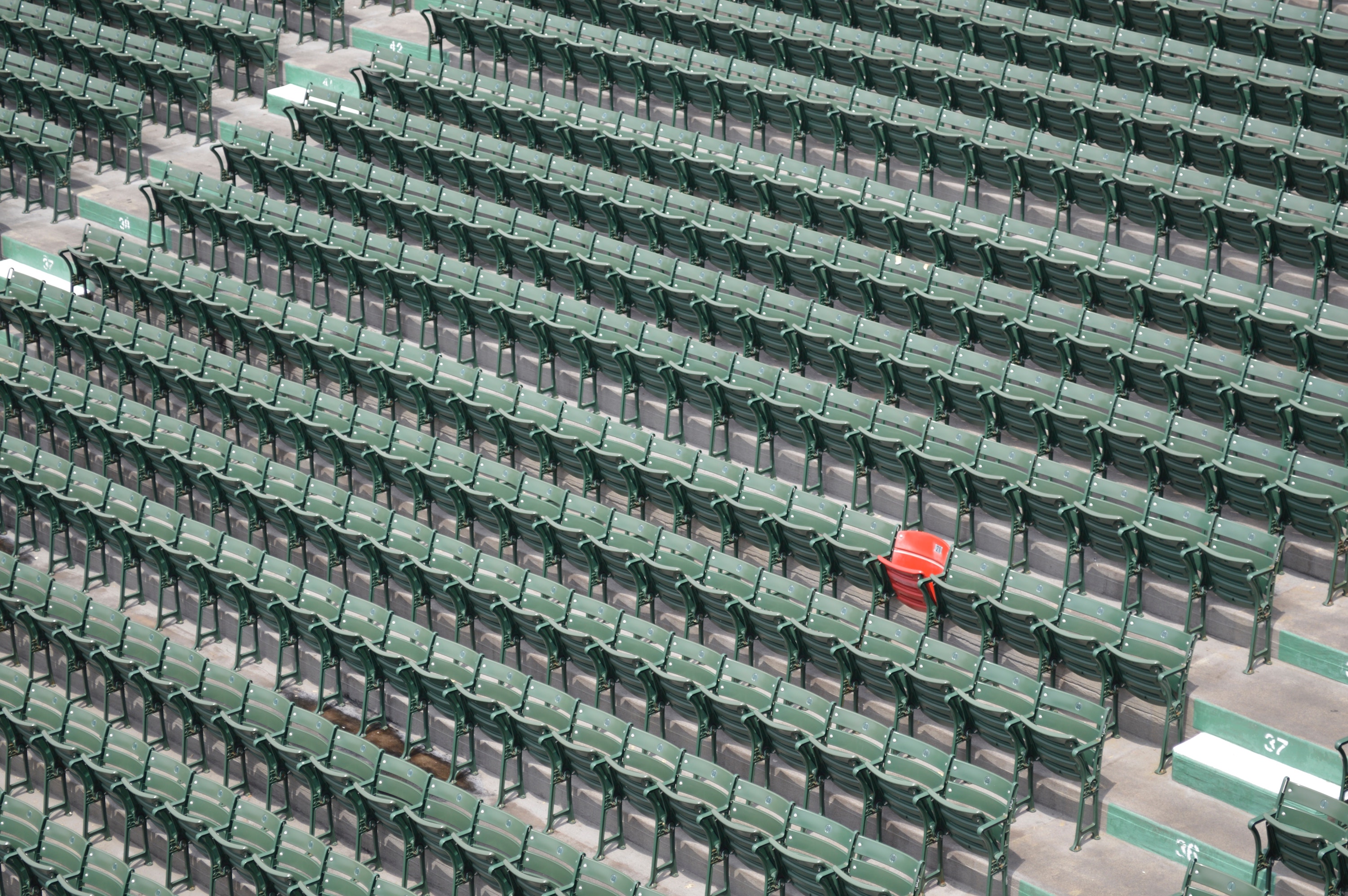 Empty seats in baseball stadium