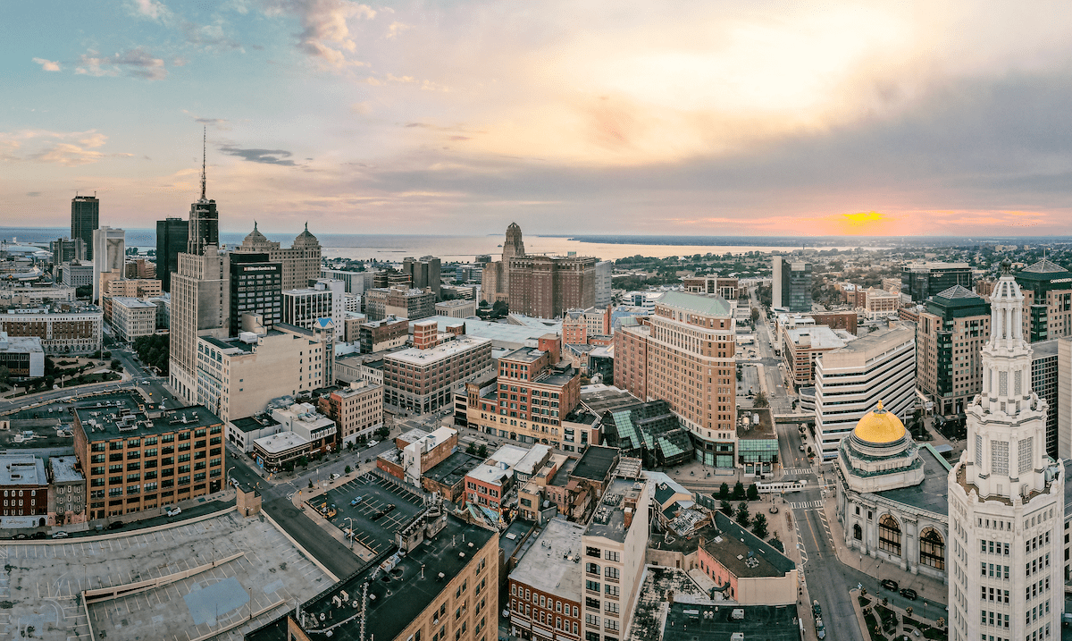 Aerial view of Buffalo, N.Y., predicted to be the hottest housing market in 2024