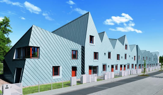 Rheinzink architectural-grade zinc cladding for the home's exterior