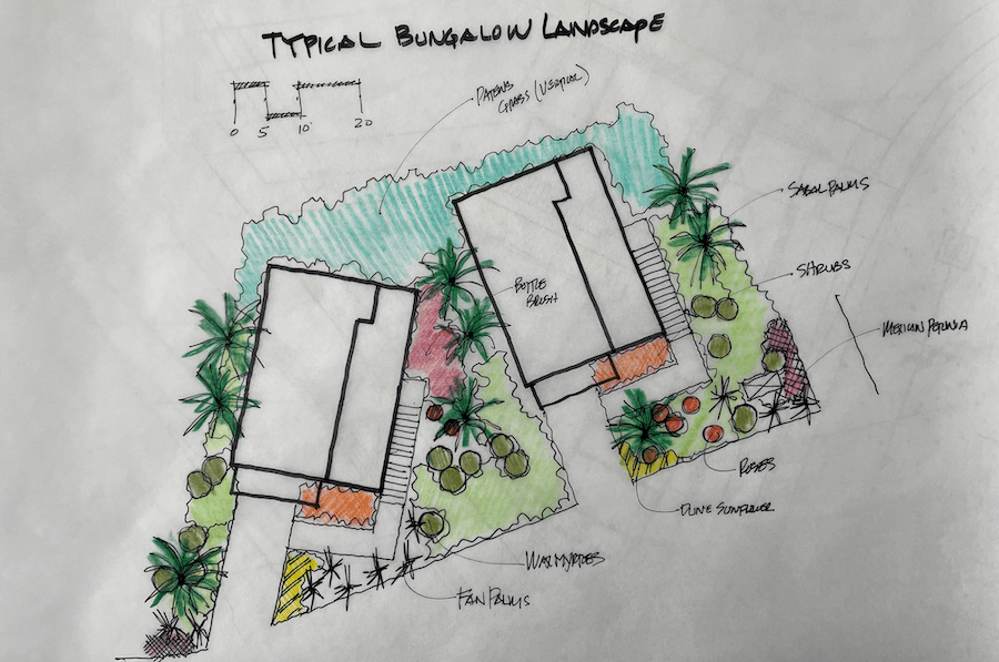 Landscape design for The Bungalows 2022 BALA winner 