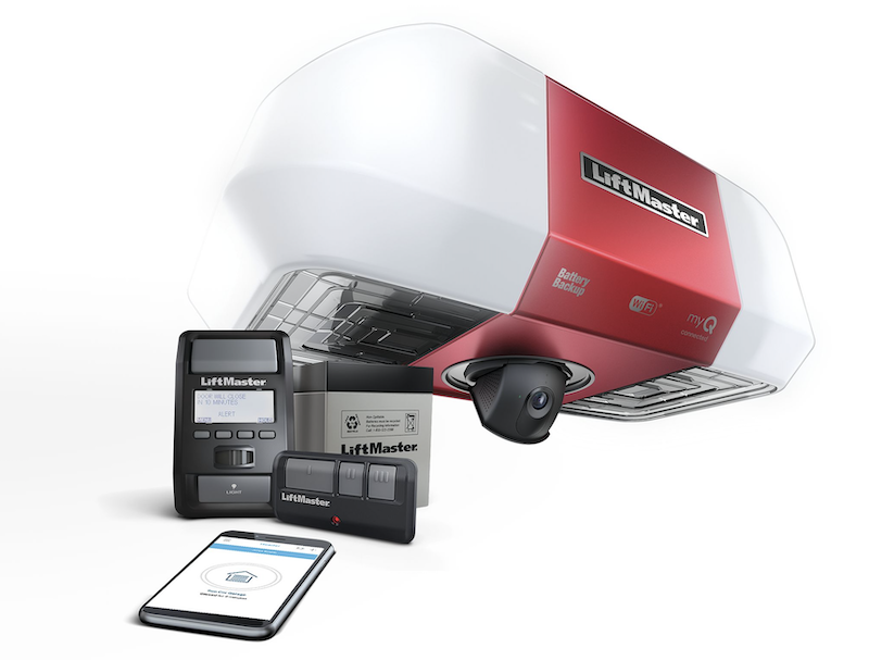 LiftMaster's garage opener works with the myQ app and has an integrated smart-camera
