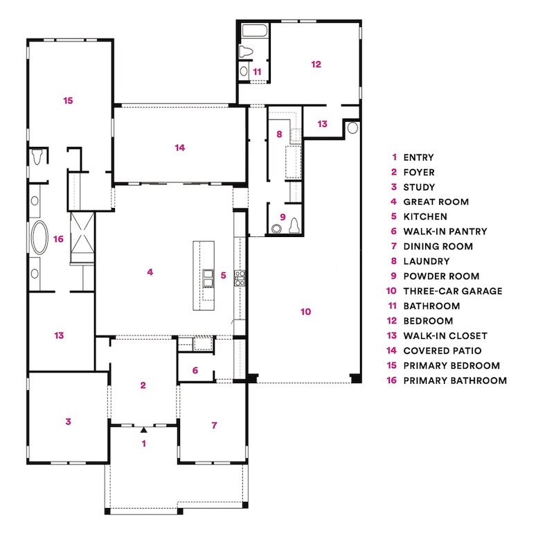 Floor plan for the Sterling Grove at St. Helena, a 2020 BALA winner