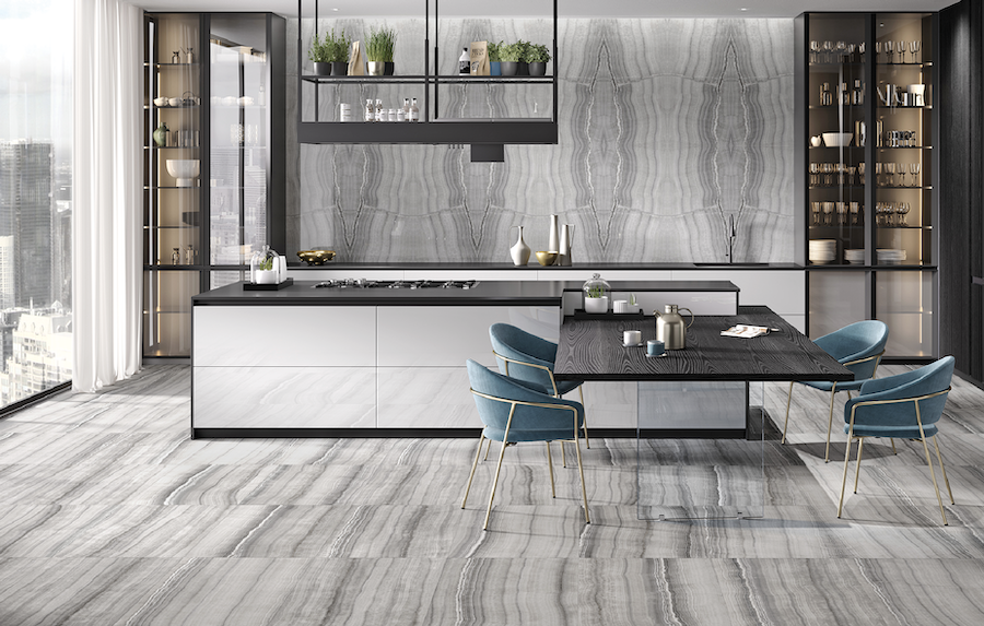 Walker Zanger's Barcelona Collection of tile has an onyx look
