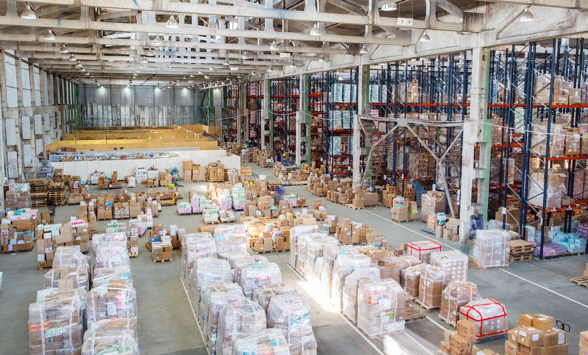 Storage facility filled with packages
