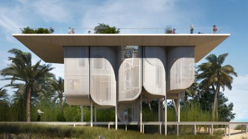 Miami House by FORMA concept, hovering coastal home.