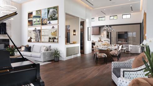 Living and dining space in The New American Home 2021