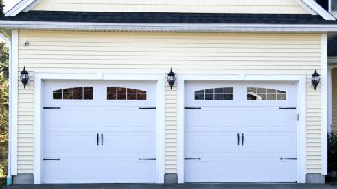 garage doors on home